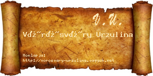 Vörösváry Urzulina névjegykártya